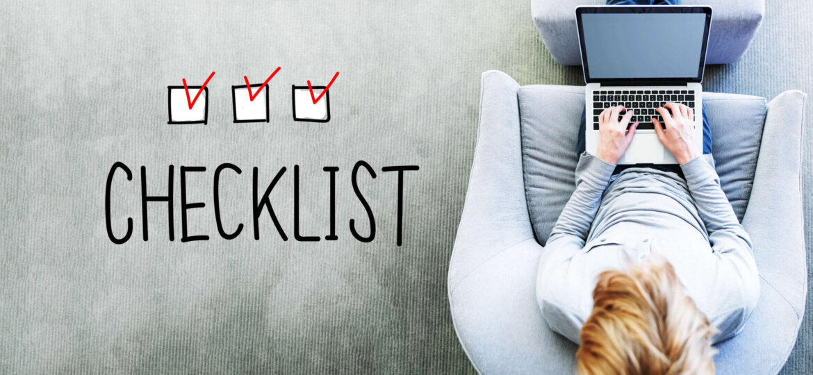 Checklist text with man