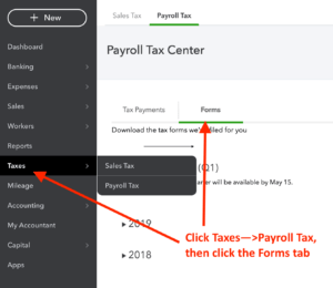 Federal and State Payroll Reports in Quickbooks Online